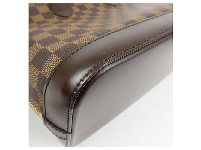Borsa a mano Louis Vuitton Damier Canvas Leather Alma PM Brown N51131 - vista 11