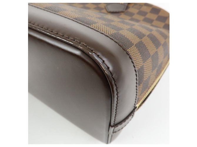Borsa a mano Louis Vuitton Damier Canvas Leather Alma PM Brown N51131 - vista 12