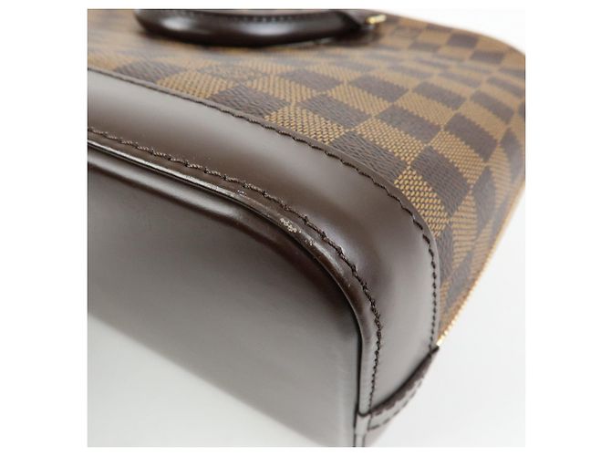 Borsa a mano Louis Vuitton Damier Canvas Leather Alma PM Brown N51131 - vista 14