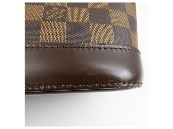 Borsa a mano Louis Vuitton Damier Canvas Leather Alma PM Brown N51131 - vista 16