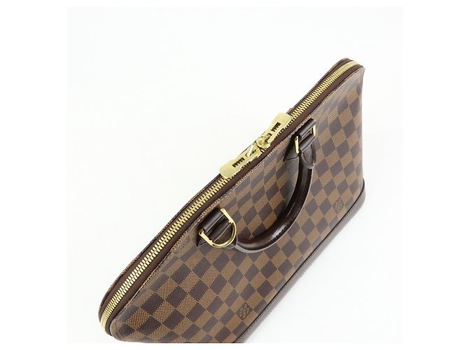 Borsa a mano Louis Vuitton Damier Canvas Leather Alma PM Brown N51131 - vista 18