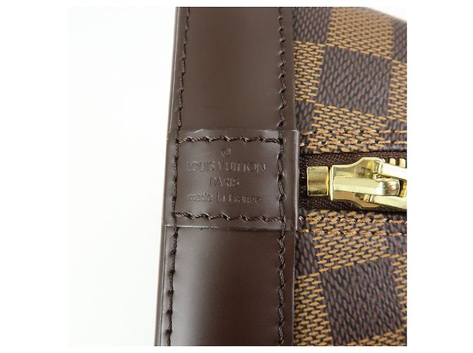 Borsa a mano Louis Vuitton Damier Canvas Leather Alma PM Brown N51131 - vista 23