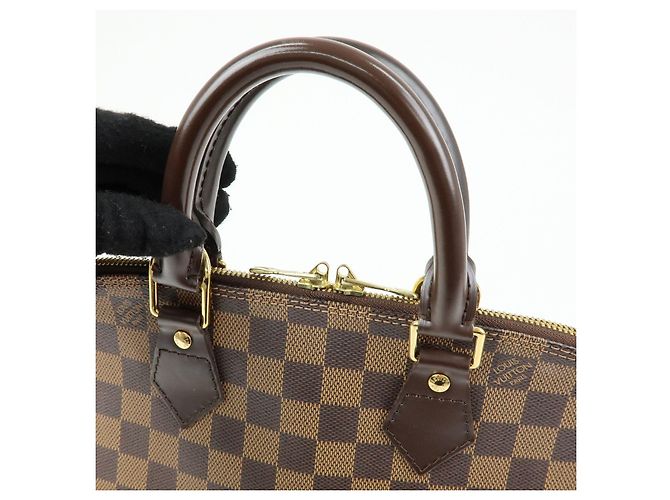 Borsa a mano Louis Vuitton Damier Canvas Leather Alma PM Brown N51131 - vista 7