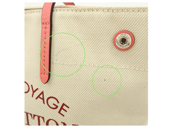 Borsa a mano Louis Vuitton Canvas Leather Cabas PM Corail M94505 - vista 16