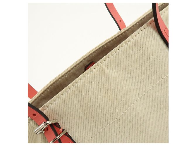 Borsa a mano Louis Vuitton Canvas Leather Cabas PM Corail M94505 - vista 18