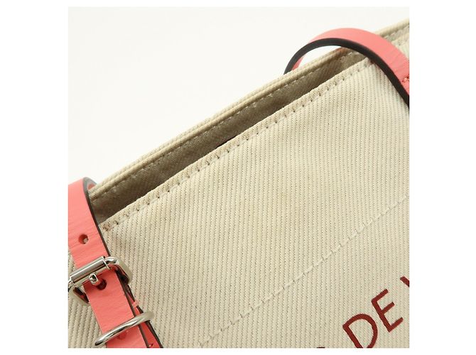 Borsa a mano Louis Vuitton Canvas Leather Cabas PM Corail M94505 - vista 19