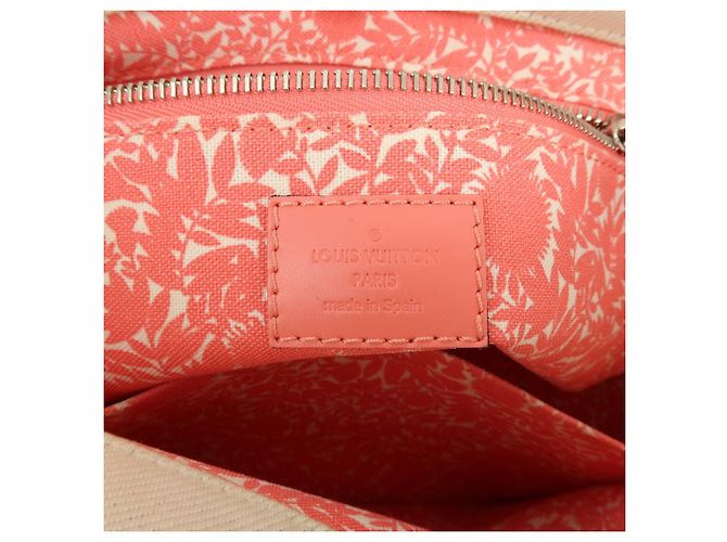 Borsa a mano Louis Vuitton Canvas Leather Cabas PM Corail M94505 - vista 23