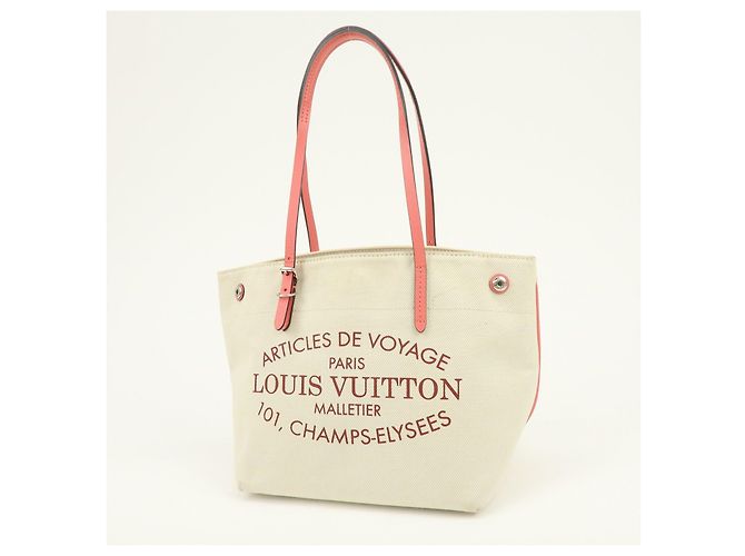 Borsa a mano Louis Vuitton Canvas Leather Cabas PM Corail M94505 - vista 3
