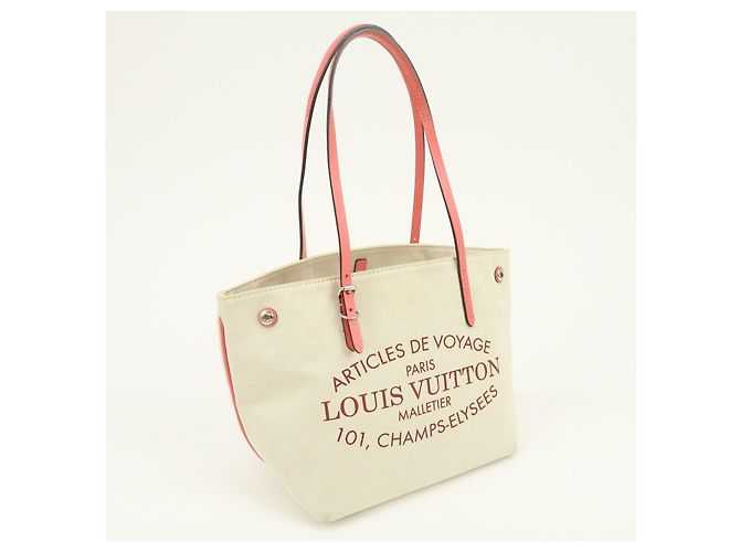 Borsa a mano Louis Vuitton Canvas Leather Cabas PM Corail M94505 - vista 4