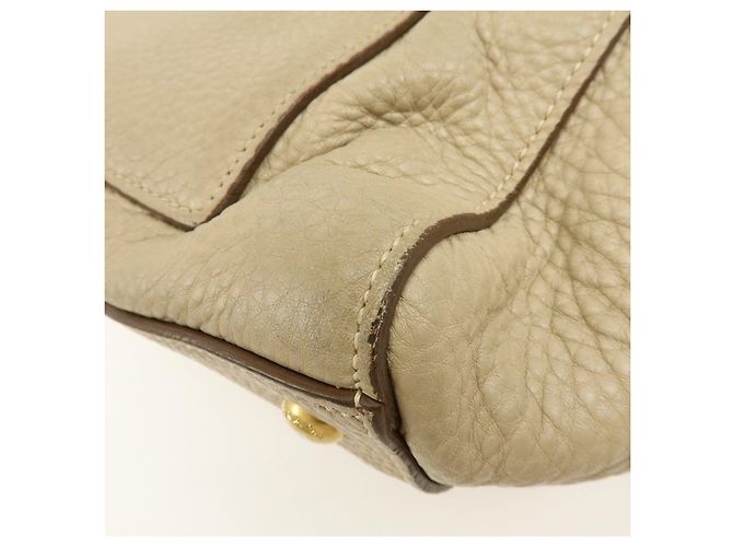 PRADA Borsa a mano e a tracolla 2Way in pelle con logo Triangle Beige BN2795 - vista 13