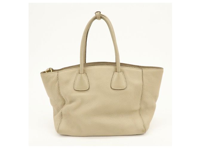 PRADA Borsa a mano e a tracolla 2Way in pelle con logo Triangle Beige BN2795 - vista 2