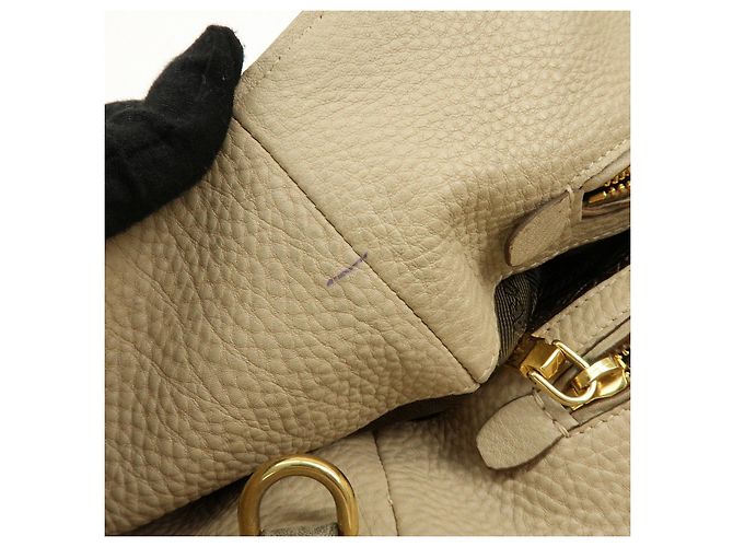 PRADA Borsa a mano e a tracolla 2Way in pelle con logo Triangle Beige BN2795 - vista 22