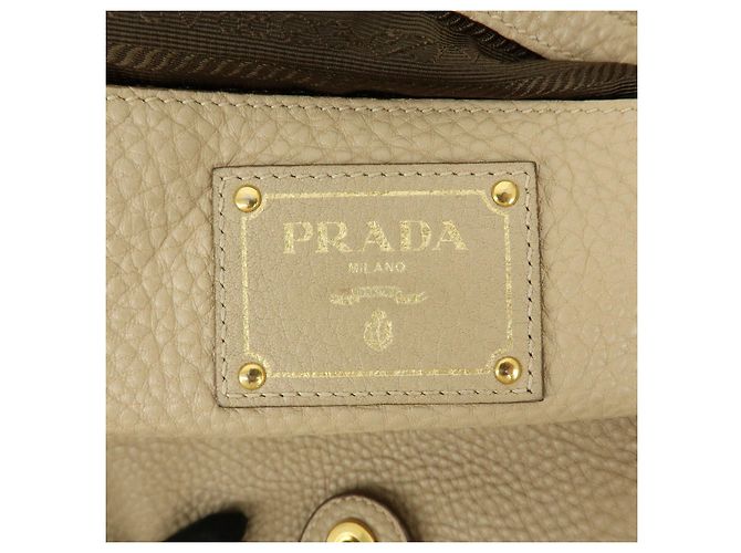 PRADA Borsa a mano e a tracolla 2Way in pelle con logo Triangle Beige BN2795 - vista 23
