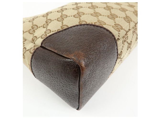 Borsa a tracolla GUCCI GG Canvas Leather Beige Brown 114273 - vista 10