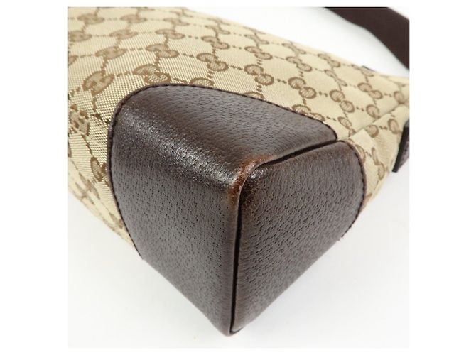 Borsa a tracolla GUCCI GG Canvas Leather Beige Brown 114273 - vista 11