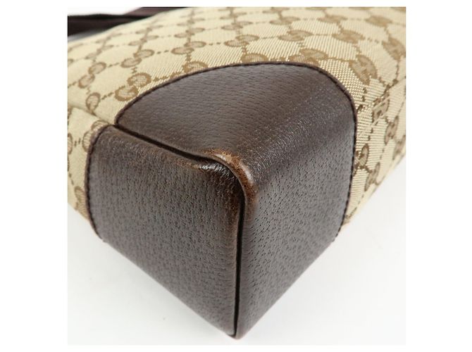 Borsa a tracolla GUCCI GG Canvas Leather Beige Brown 114273 - vista 12