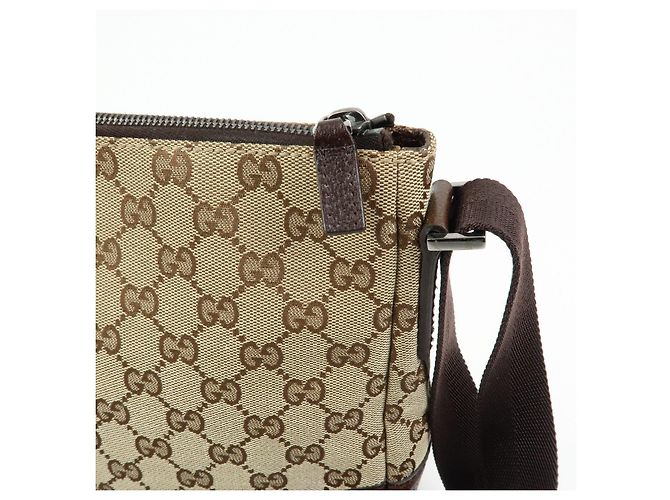 Borsa a tracolla GUCCI GG Canvas Leather Beige Brown 114273 - vista 15