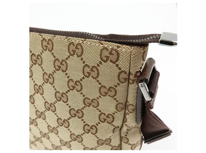 Borsa a tracolla GUCCI GG Canvas Leather Beige Brown 114273 - vista 16