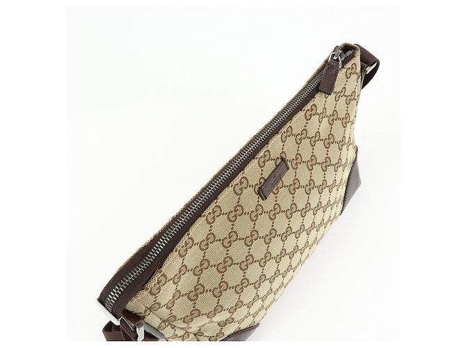 Borsa a tracolla GUCCI GG Canvas Leather Beige Brown 114273 - vista 18