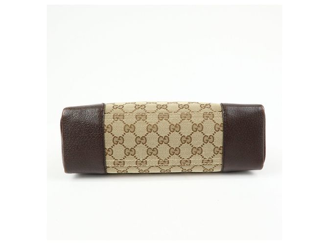 Borsa a tracolla GUCCI GG Canvas Leather Beige Brown 114273 - vista 5