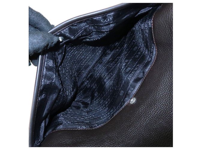 LOEWE Borsa a tracolla Anagram in pelle Borsa a spalla Dark Brown - vista 21
