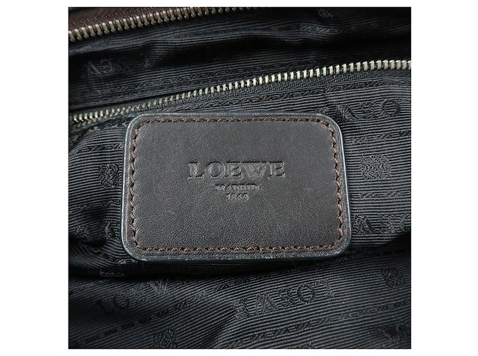 LOEWE Borsa a tracolla Anagram in pelle Borsa a spalla Dark Brown - vista 24