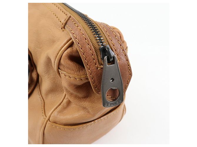 Céline Borsa a mano Boston in pelle con logo CELINE Marrone - vista 17