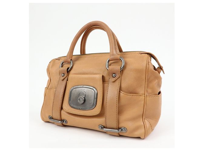 Céline Borsa a mano Boston in pelle con logo CELINE Marrone - vista 3