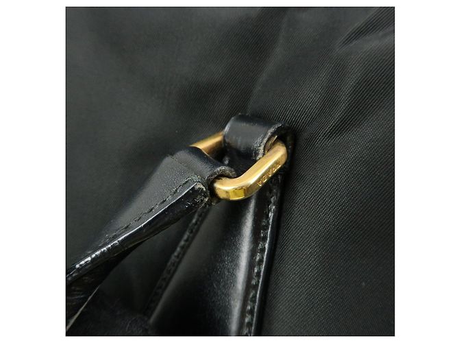 Borsa Tote e Borsa a Tracolla PRADA in Nylon e Pelle con Logo Triangle Nero - vista 10