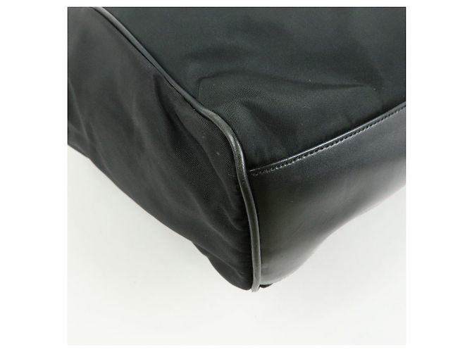 Borsa Tote e Borsa a Tracolla PRADA in Nylon e Pelle con Logo Triangle Nero - vista 12