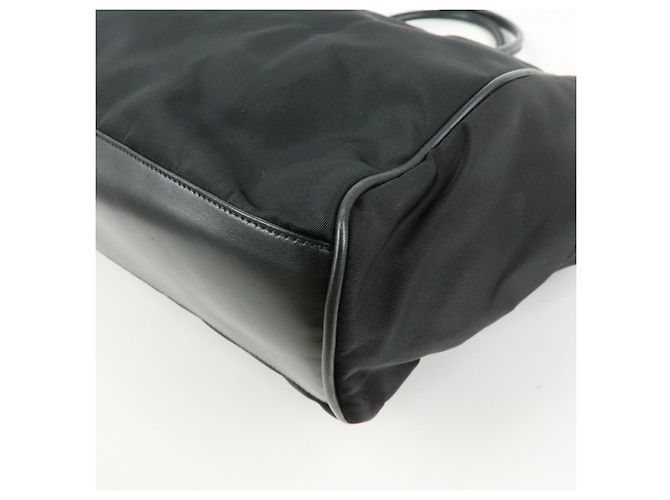 Borsa Tote e Borsa a Tracolla PRADA in Nylon e Pelle con Logo Triangle Nero - vista 13