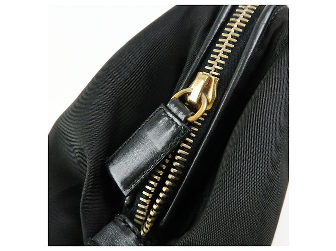 Borsa Tote e Borsa a Tracolla PRADA in Nylon e Pelle con Logo Triangle Nero - vista 19