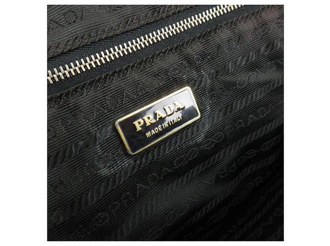 Borsa Tote e Borsa a Tracolla PRADA in Nylon e Pelle con Logo Triangle Nero - vista 24