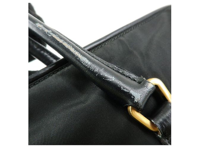 Borsa Tote e Borsa a Tracolla PRADA in Nylon e Pelle con Logo Triangle Nero - vista 9