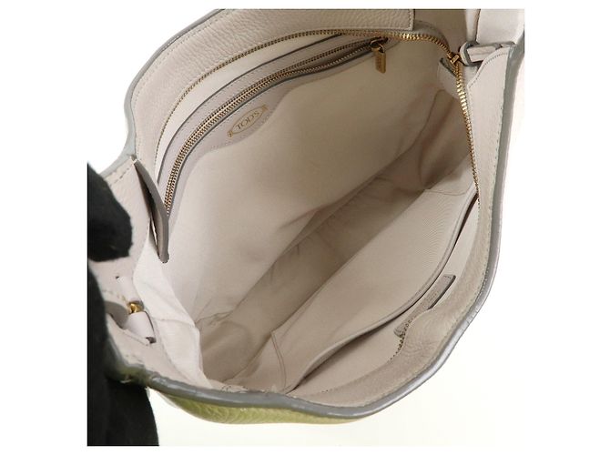 Borsa a tracolla e borsa a mano TOD'S OBOE Medium in pelle Grigio - vista 17