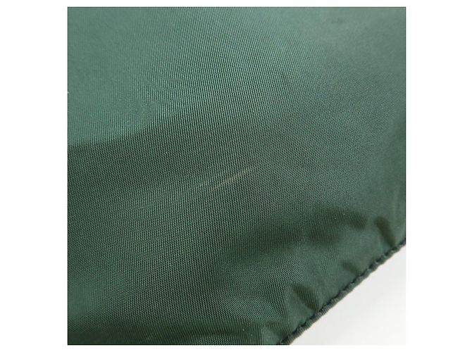 PRADA Triangle Logo Nylon Leder Tote Bag Handtasche, Moss Green - Ansicht 15