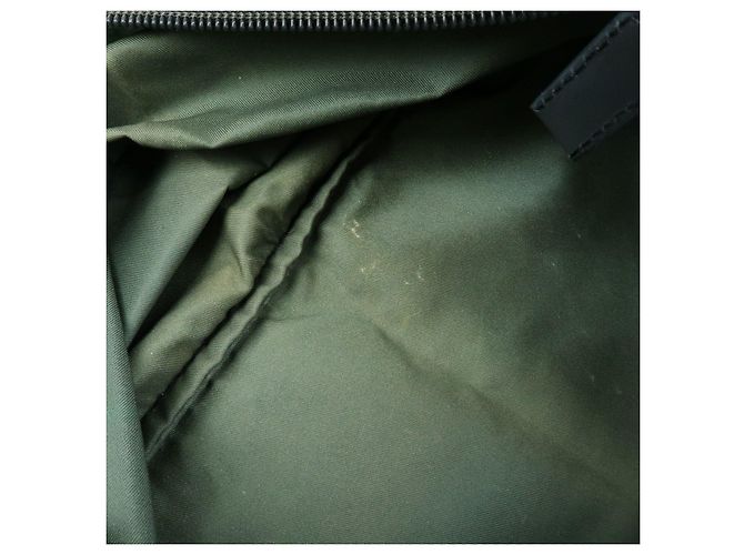 PRADA Triangle Logo Nylon Leder Tote Bag Handtasche, Moss Green - Ansicht 22