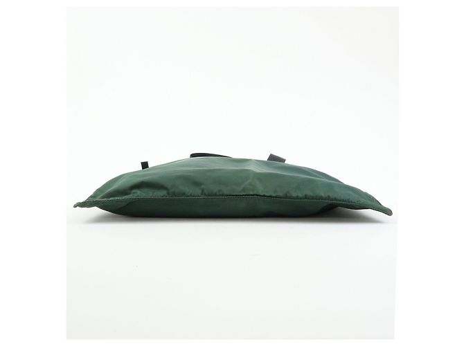 PRADA Triangle Logo Nylon Leder Tote Bag Handtasche, Moss Green - Ansicht 5