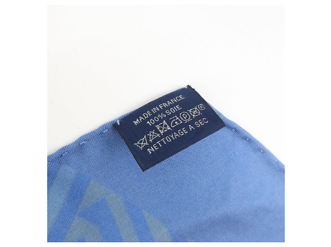 Hermès HERMES Maxi Twilly Silk 100% Scarf ANIMAPOLIS Blue Beige Black - vista 16