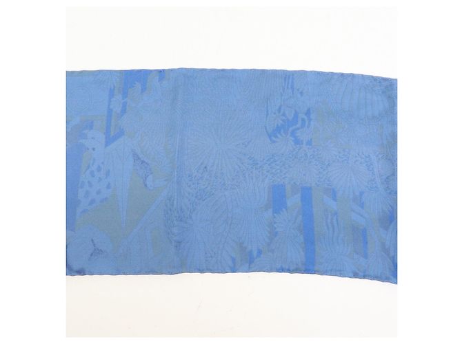 Hermès HERMES Maxi Twilly Silk 100% Scarf ANIMAPOLIS Blue Beige Black - vista 9