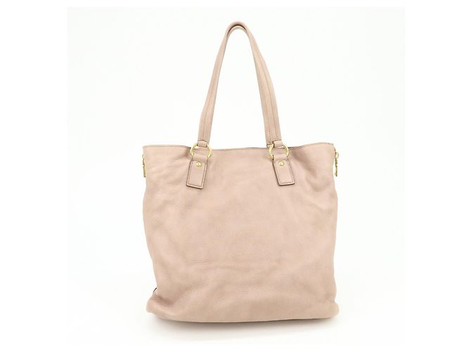 Borsa Tote in pelle con logo PRADA Borsa a spalla Rosa - vista 2