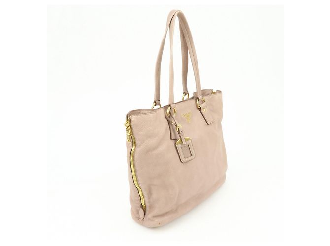 Borsa Tote in pelle con logo PRADA Borsa a spalla Rosa - vista 4