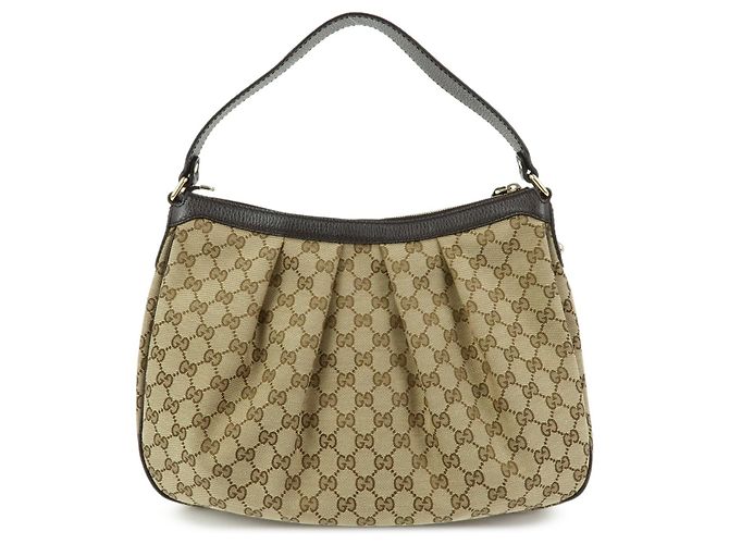 Borsa a tracolla e borsa a mano GUCCI Sukey GG Canvas Leather Beige Brown 364843 - vista 2