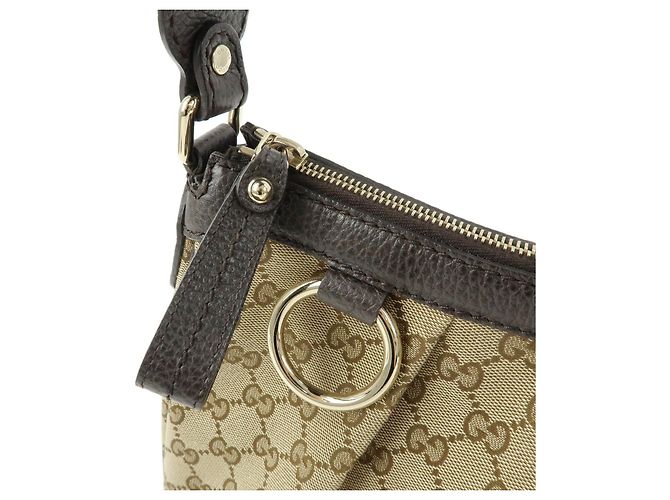 Borsa a tracolla e borsa a mano GUCCI Sukey GG Canvas Leather Beige Brown 364843 - vista 8