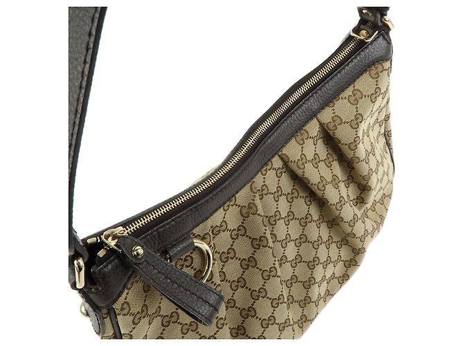 Borsa a tracolla e borsa a mano GUCCI Sukey GG Canvas Leather Beige Brown 364843 - vista 9