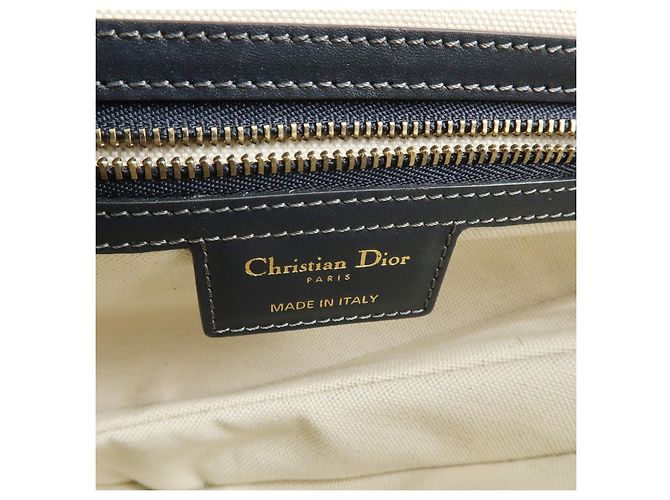 Borsa a tracolla Christian Dior Saddle Oblique Jaquard Leather Navy Beige - vista 11