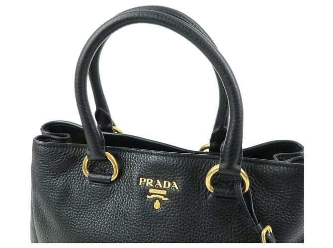 Borsa 2Way in pelle con logo PRADA Borsa a mano Nera - vista 4