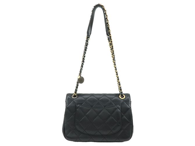 CHANEL Mini Matelasse Lamb Skin Shoulder Bag Hand Bag Black AS2978 - vista 2