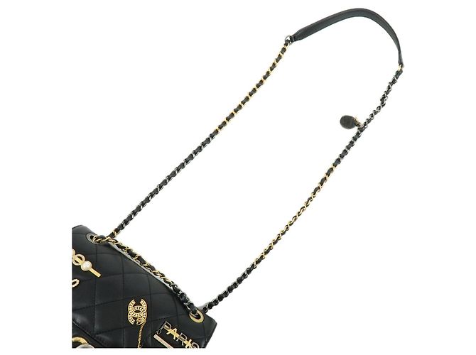 CHANEL Mini Matelasse Lamb Skin Shoulder Bag Hand Bag Black AS2978 - vista 3