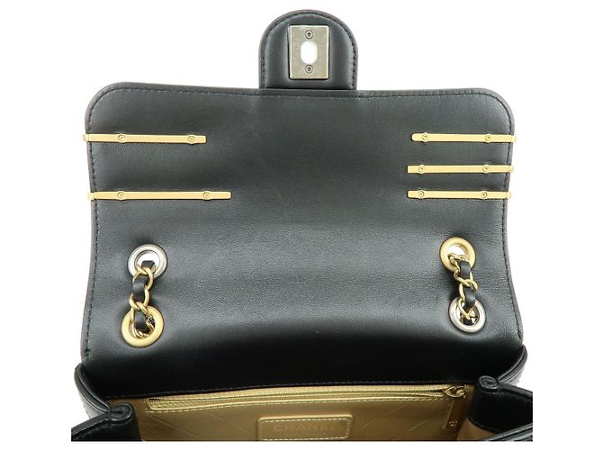 CHANEL Mini Matelasse Lamb Skin Shoulder Bag Hand Bag Black AS2978 - vista 9